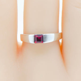 Red Cubic Zirconia Sterling Silver Ring Size 8