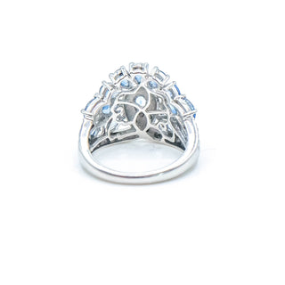 Sterling Silver Sapphire Cocktail Ring Size 8