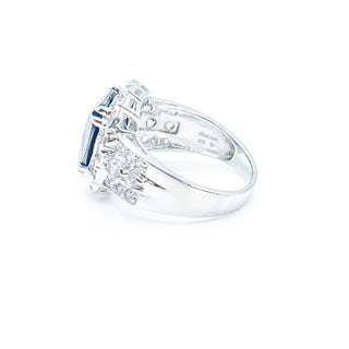 Bella Luce® Blue And White Cubic Zirconia Sterling Silver Ring Size 8