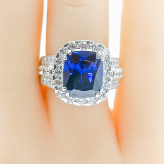 Bella Luce® Blue And White Cubic Zirconia Sterling Silver Ring Size 8