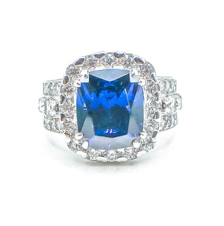 Bella Luce® Blue And White Cubic Zirconia Sterling Silver Ring Size 8