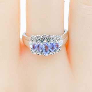 Sterling Silver Lavender Cubic Zirconia Ring Size 8