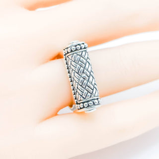 Sterling Silver Woven Design Ring Size 6.25