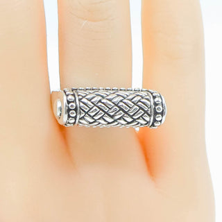 Sterling Silver Woven Design Ring Size 6.25