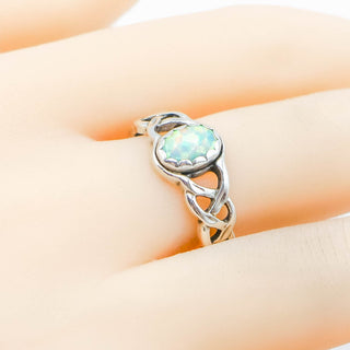 Vintage Sterling Silver Opal Ring Size 8