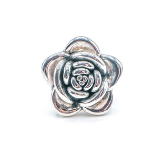 Vintage Sterling Silver Flower Cocktail Ring Size 7