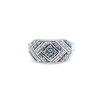 TGGC Sterling Silver Green Sapphire Ring Size 7