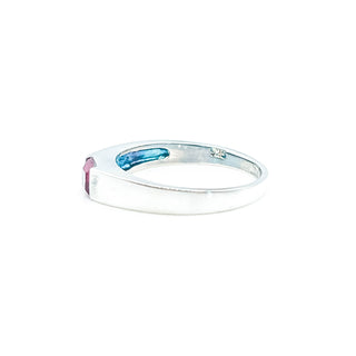 Red Cubic Zirconia Sterling Silver Ring Size 8