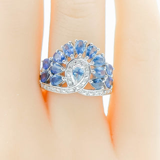 Sterling Silver Sapphire Cocktail Ring Size 8