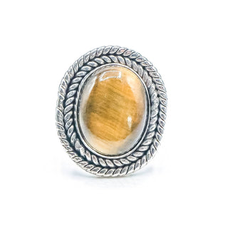 Sterling Silver Tiger's Eye Ring Size 6.5