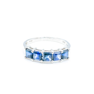 Blue Sapphire Ring in Sterling Silver Size 8