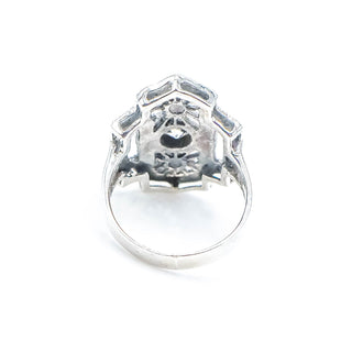 Marcasite CZ 850 Silver Ring Size 7.5