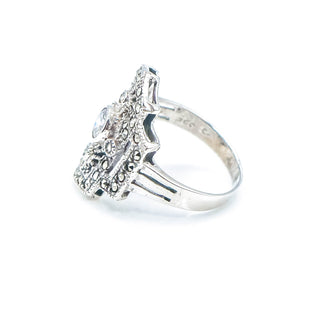 Marcasite CZ 850 Silver Ring Size 7.5