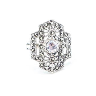 Marcasite CZ 850 Silver Ring Size 7.5