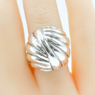 Vintage Sterling Silver Dome Cocktail Ring Size 7