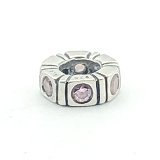 PANDORA Trinity Pink CZ Spacer 925 ALE Sterling Silver Charm