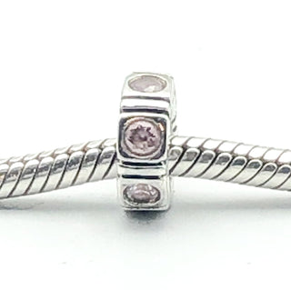 PANDORA Trinity Pink CZ Spacer 925 ALE Sterling Silver Charm