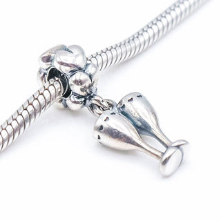 PANDORA Cheers Champagne Flutes Sterling Silver Celebration Dangle Charm