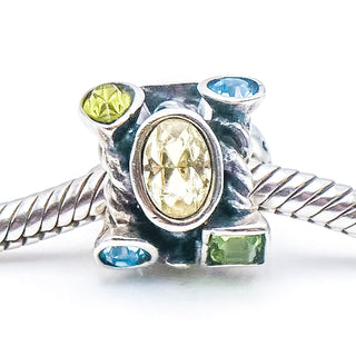 CHAMILIA Marquise Green Swarovski Crystal 925 Sterling Silver Charm
