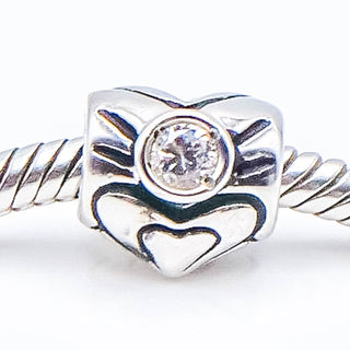 CHAMILIA Heart April Birthstone Sterling Silver Charm