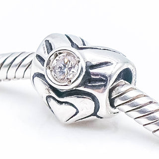CHAMILIA Heart April Birthstone Sterling Silver Charm