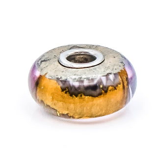 TROLLBEADS Golden Cave Glass Bead Sterling Silver Charm With 22K Gold