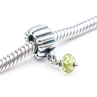 Pandora August Birthday Peridot Sterling Silver Dangle Charm
