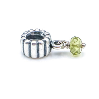Pandora August Birthday Peridot Sterling Silver Dangle Charm