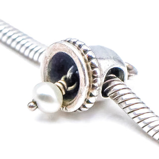 PANDORA Pearl Bell Sterling Silver Dangle Charm With Freshwater Pearl