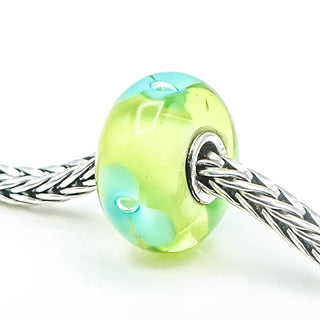 TROLLBEADS Turquoise Flower Bead Sterling Silver Charm