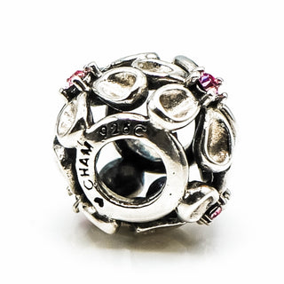 CHAMILIA Dazzling Daisy Sterling Silver Charm With Pink Swarovski Crystals
