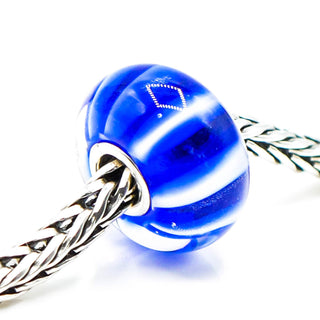 TROLLBEADS Blue Stripe Bead Sterling Silver Charm