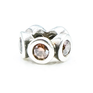 PANDORA Lights Champagne CZ Sterling Silver Spacer Charm