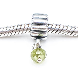 Pandora August Birthday Peridot Sterling Silver Dangle Charm