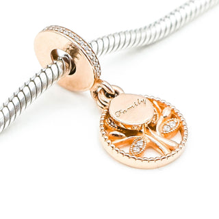 PANDORA Rose™ Family Tree Dangle 14K Rose Gold Plated Sterling Silver Charm