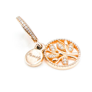 PANDORA Rose™ Family Tree Dangle 14K Rose Gold Plated Sterling Silver Charm