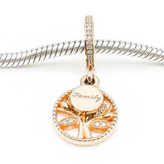 PANDORA Rose™ Family Tree Dangle 14K Rose Gold Plated Sterling Silver Charm