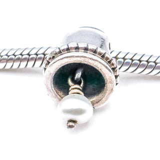 PANDORA Pearl Bell Sterling Silver Dangle Charm With Freshwater Pearl