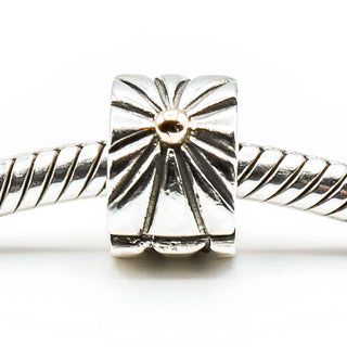 PANDORA Sunburst Sterling Silver Clip Charm With 14K Gold Accent