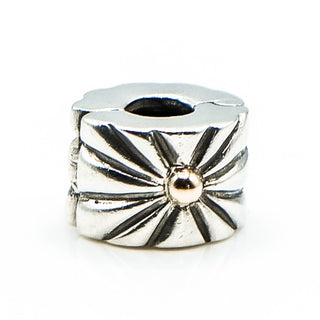 PANDORA Sunburst Sterling Silver Clip Charm With 14K Gold Accent