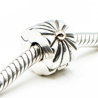 PANDORA Sunburst Sterling Silver Clip Charm With 14K Gold Accent