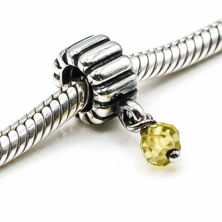 Pandora August Birthday Peridot Sterling Silver Dangle Charm