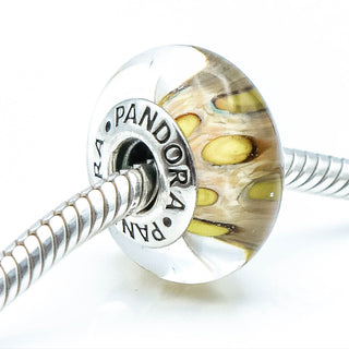 Pandora Clouded Leopard Sterling Silver Murano Charm
