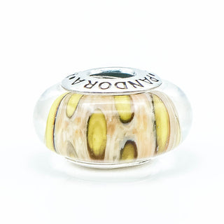 Pandora Clouded Leopard Sterling Silver Murano Charm