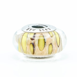 Pandora Clouded Leopard Sterling Silver Murano Charm