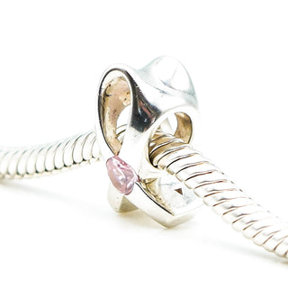 CHAMILIA Breast Cancer Ribbon Light Pink CZ Sterling Silver Charm Bead