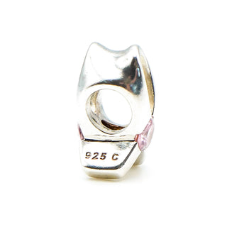 CHAMILIA Breast Cancer Ribbon Light Pink CZ Sterling Silver Charm Bead