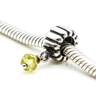 Pandora August Birthday Peridot Sterling Silver Dangle Charm