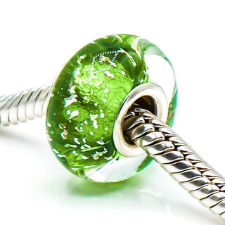 CHAMILIA Be Merry Green Murano Glass Charm With Sterling Silver Core