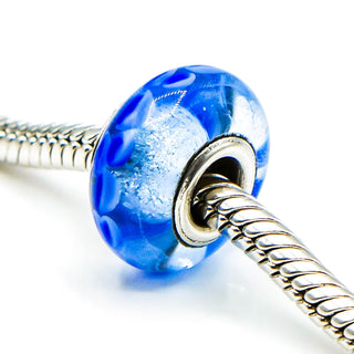 CHAMILIA Blue Murano Glass Charm Sterling Silver Charm